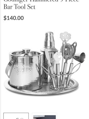 Godinger Hammered Stainless Bar Tool Set - Silver
